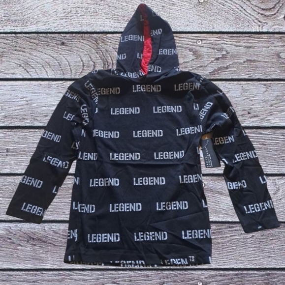 Truth Substance Black White Red LEGEND Long-sleeve Pullover Hoodie Boys 8 NWT - Picture 1 of 10